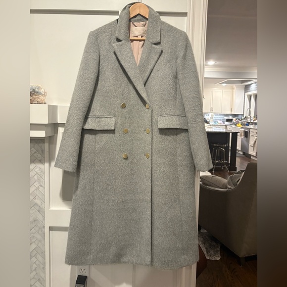 J. Crew Collection Brushed Wool Gray Double-Breasted Coat - Picture 6 of 11